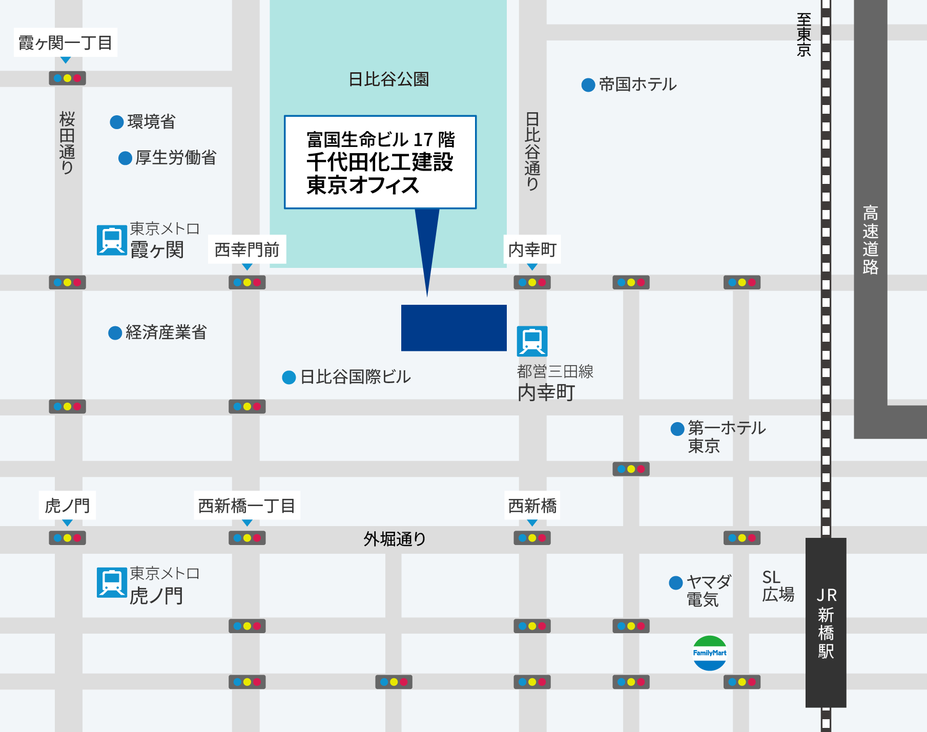 東京オフィスの地図