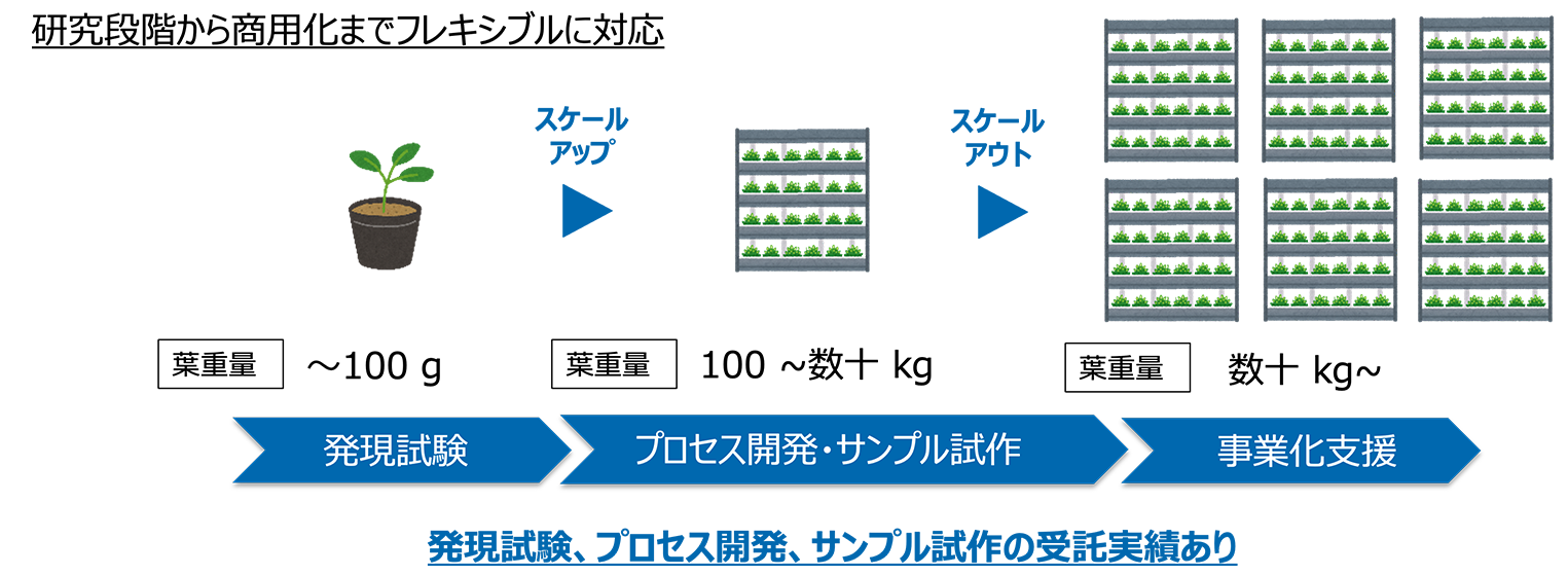 研究段階から商用化までフレキシブルに対応