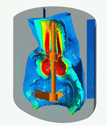 Flow Pattern and Profiles of Dissolved Oxygen in a Cell Fermenter